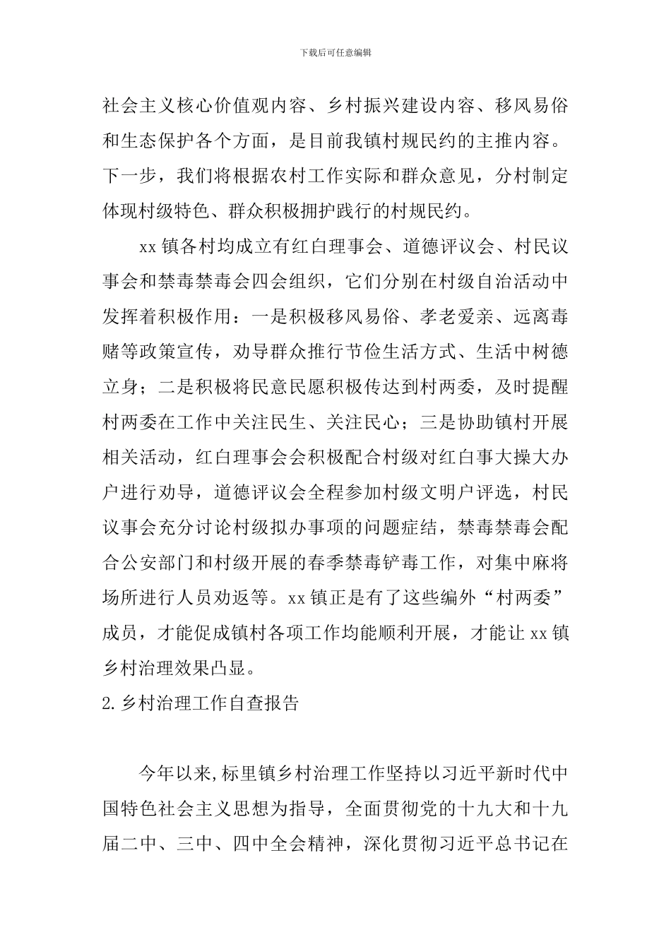 乡村治理工作自查报告_第2页