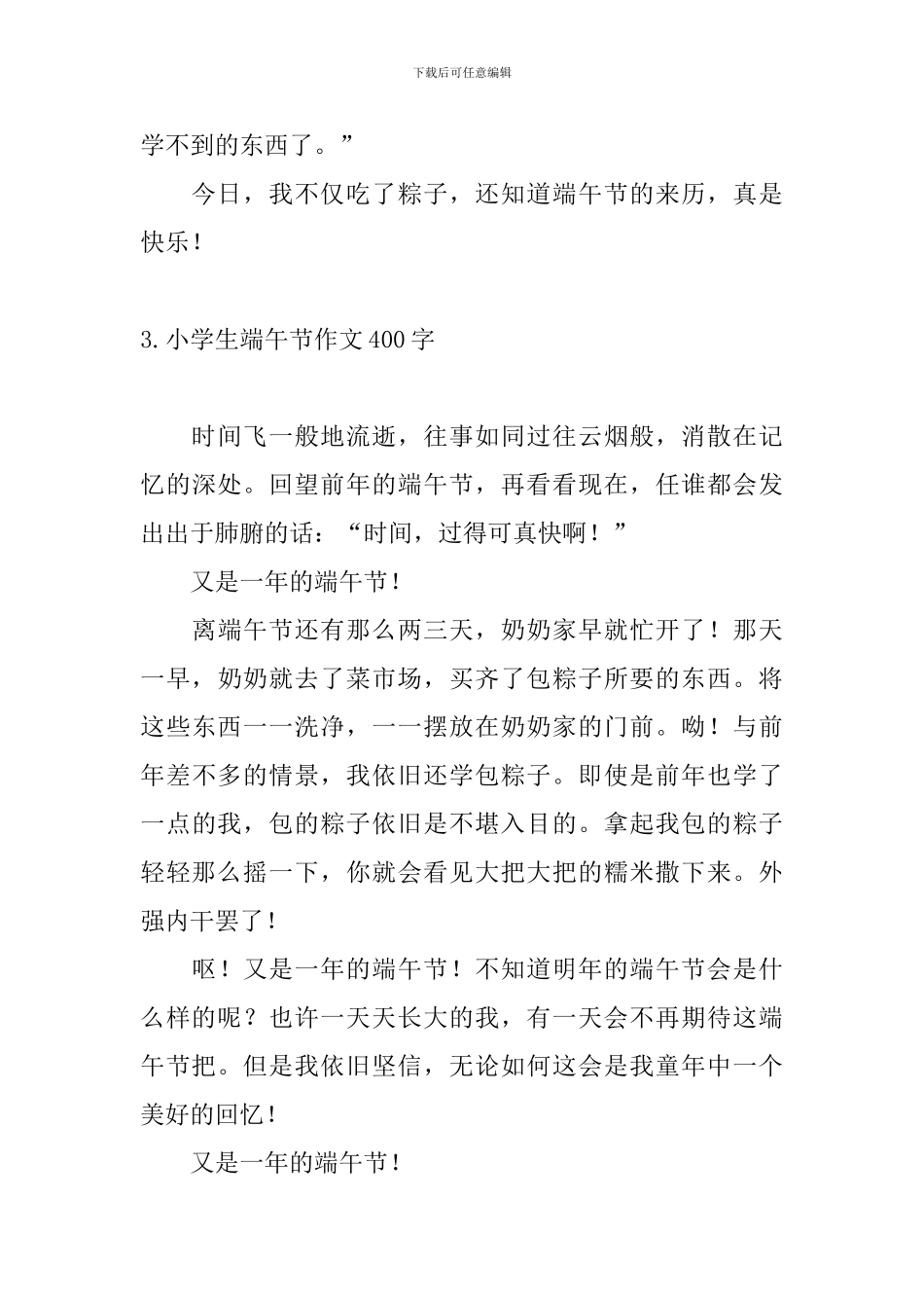 小学生端午节作文400字10篇_第3页