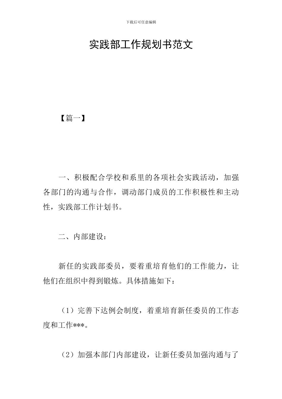 实践部工作规划书范文_第1页