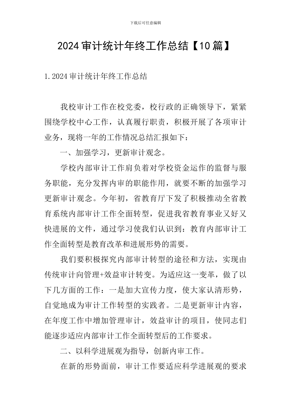 2024审计统计年终工作总结_第1页