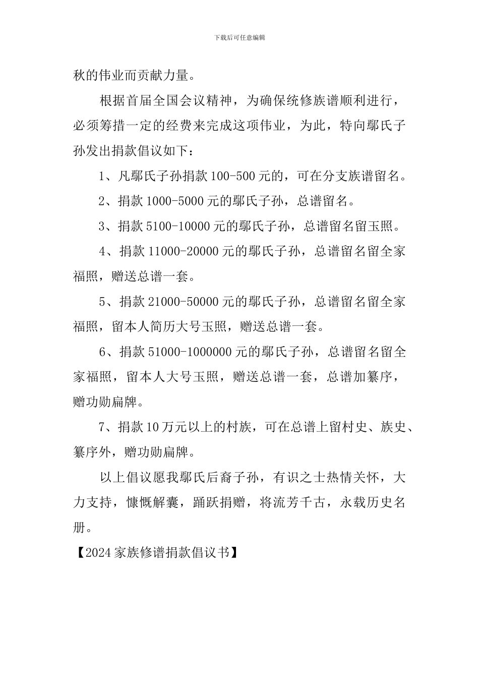2024家族修谱捐款倡议书_第3页