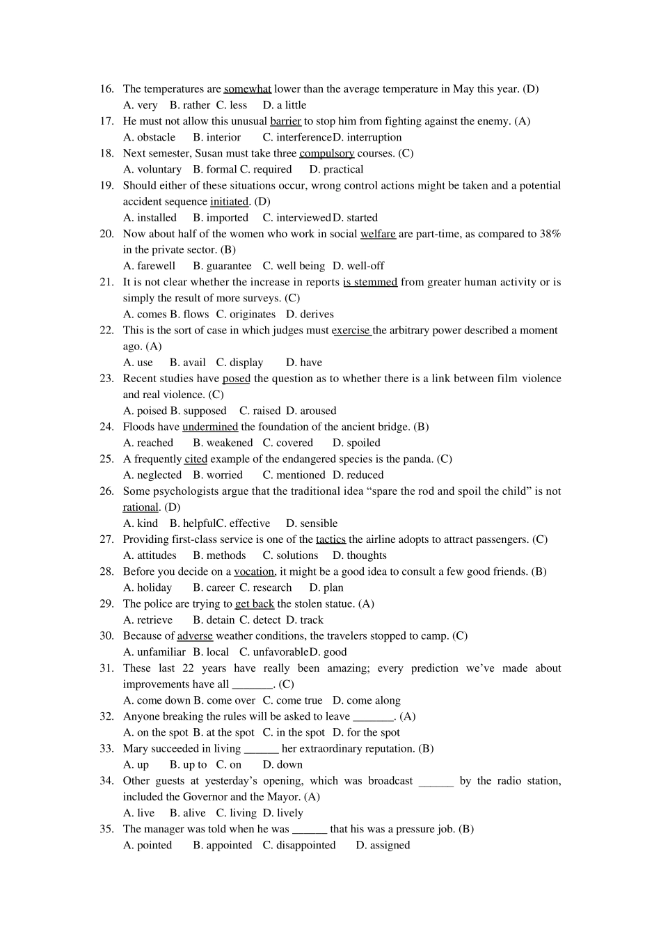 2001年同等学力申硕英语真题及答案 _第1页