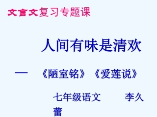 (部编)初中语文人教2011课标版七年级下册人间有味是清欢----文言文专项复习