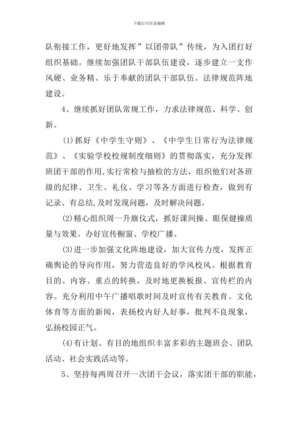 中学团委书记工作计划书_第3页