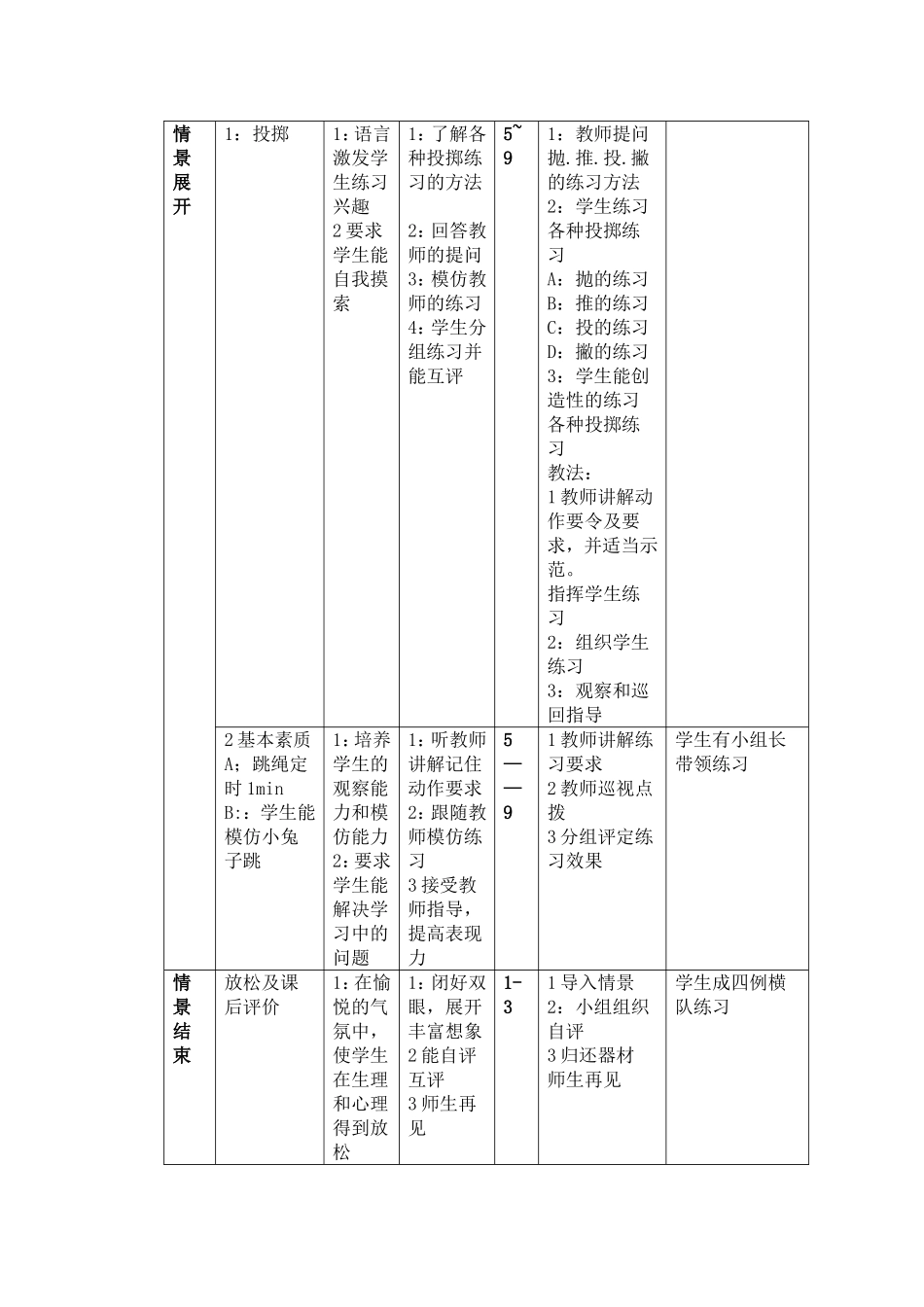 初一体育与健康投掷1教案_第2页