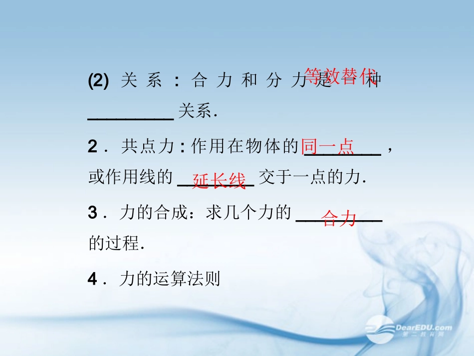 【优化方案】2013高考物理总复习-第二章第二节-力的合成与分解课件-新人教版必修1_第3页