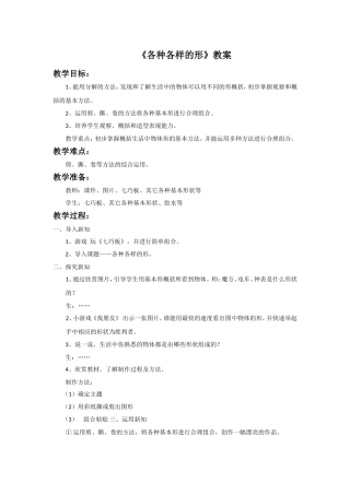 《各种各样的形》教案3