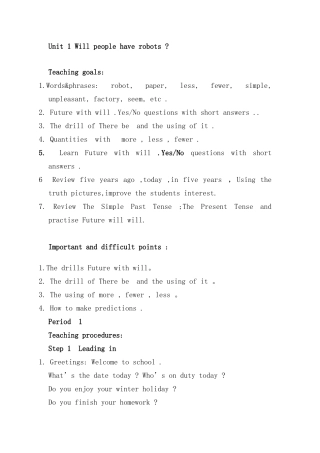 Unit-1-Will-people-have-robots-第一课时