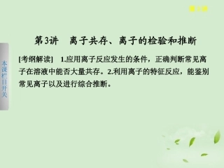 吉林省吉林市长岭县第四中学2011-2012学年高一化学2.3离子共存、离子的检测和推断课件