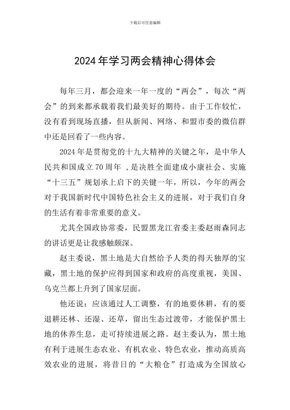 2024年学习两会精神心得体会_第1页