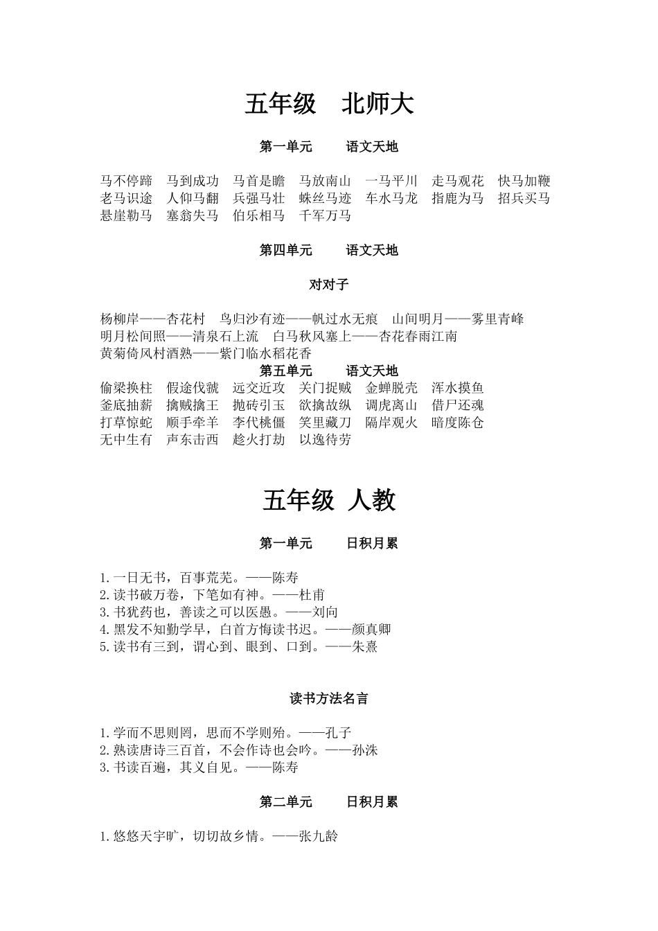 五年级日积月累补充_第1页