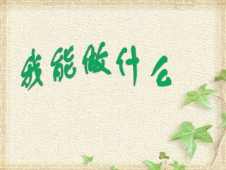 《我能做什么》课件3