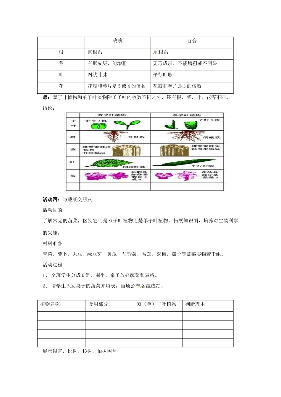科学：6.2 植物的主要类群教案（种子植物）（华东师大七年级上）_第3页