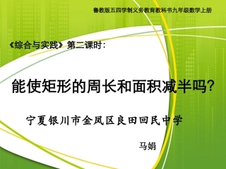 能将矩形的周长和面积同时加倍吗——探究“减半”问题