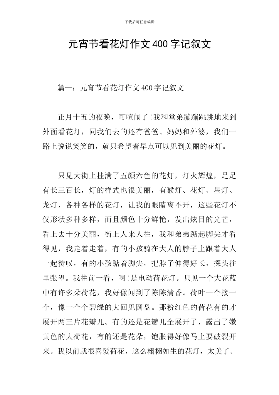 元宵节看花灯作文400字记叙文_第1页