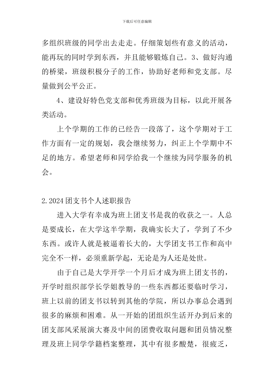 2024团支书个人述职报告_第3页
