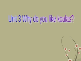 浙江省杭州市三墩中学七年级英语上册《Unit3-Why-do-you-like-koalas？》课件(1)-人教新目标版