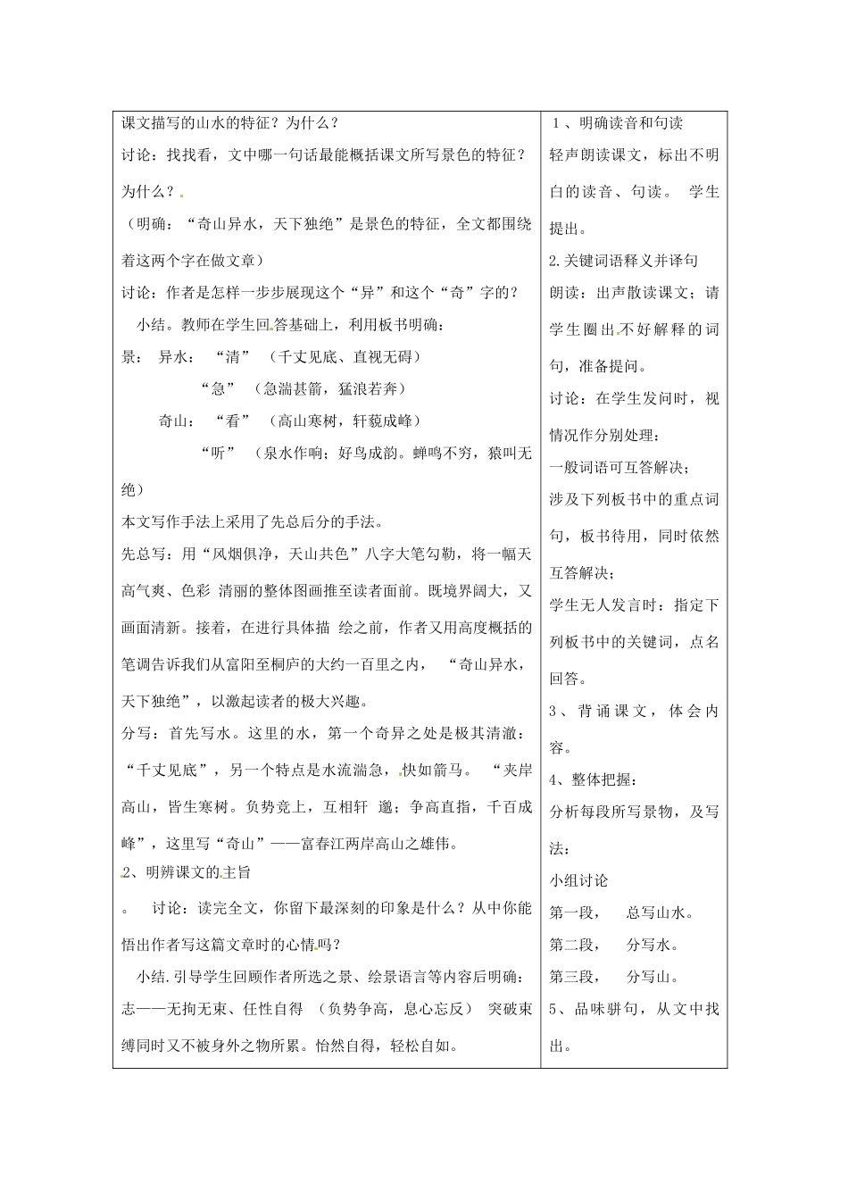 山东省烟台20中八年级语文上册《与朱元思书》教案 鲁教版_第2页