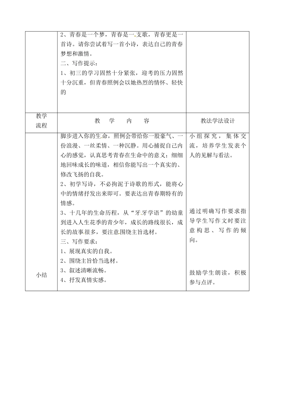 吉林省长春市九年级语文上册 作文三 请为我喝彩（1－3）教案 长春版-长春版初中九年级上册语文教案_第2页