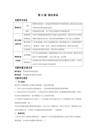 《国民革命》教学设计