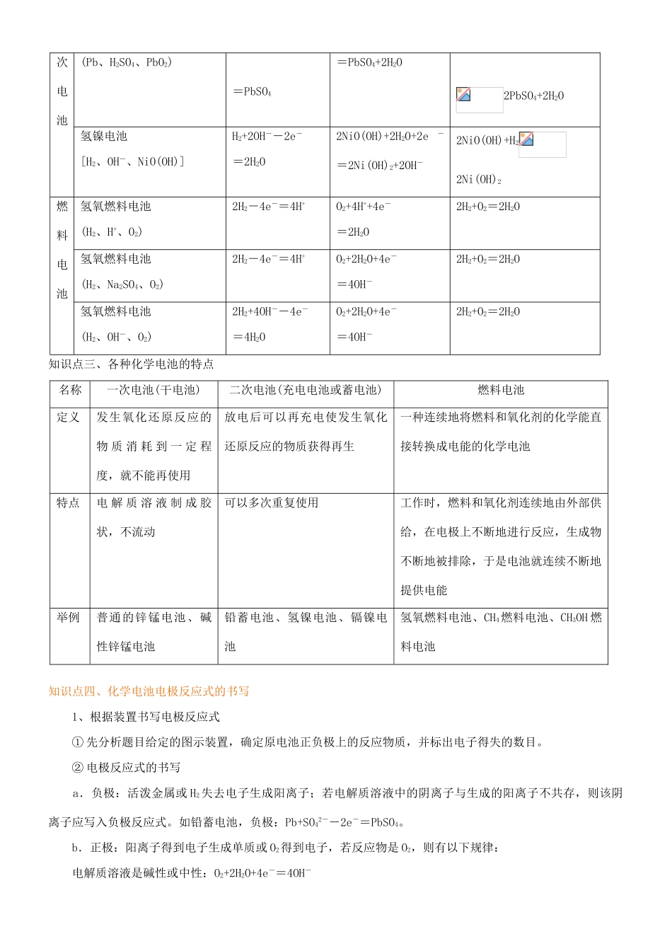 高中化学 化学电源（提高）知识讲解学案 新人教版选修4-新人教版高二选修4化学学案_第2页