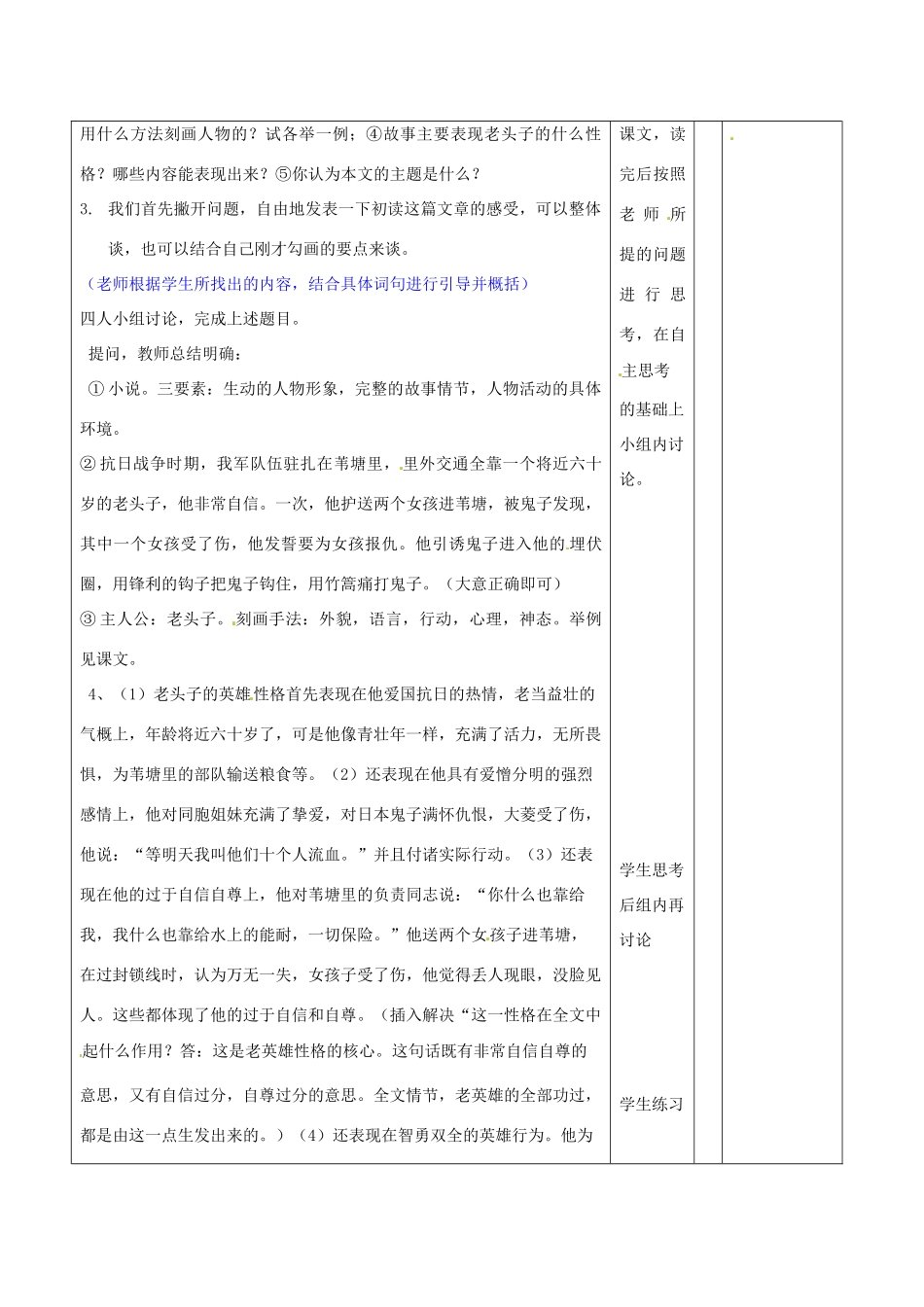 山东省邹平县实验中学八年级语文上册《第2课 芦花荡》教学设计 新人教版_第2页