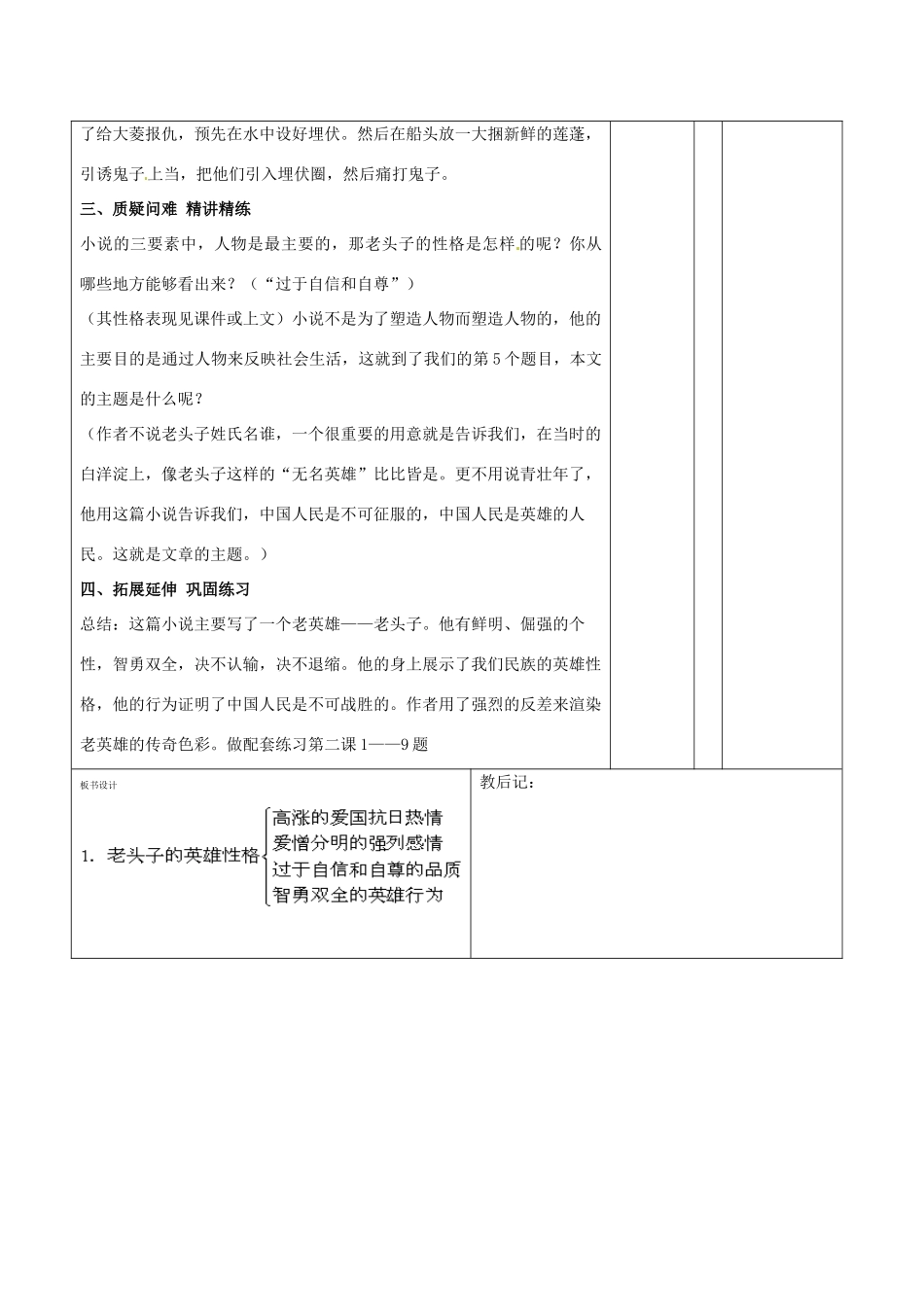 山东省邹平县实验中学八年级语文上册《第2课 芦花荡》教学设计 新人教版_第3页