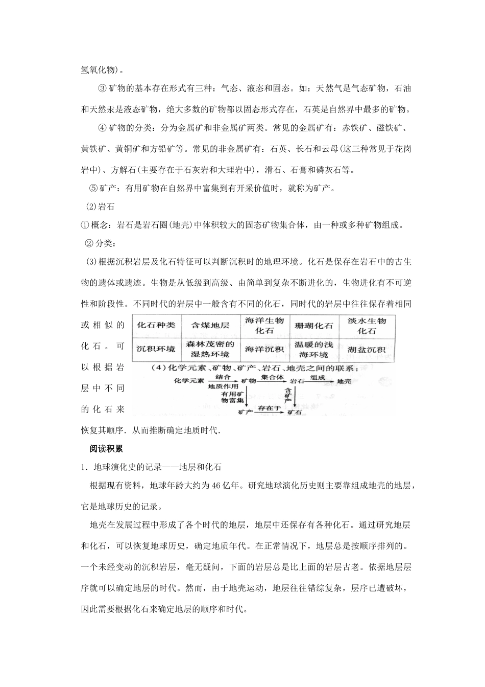 高中地理 2.1 地壳的物质组成和物质循环学案 湘教版必修1-湘教版高一必修1地理学案_第3页