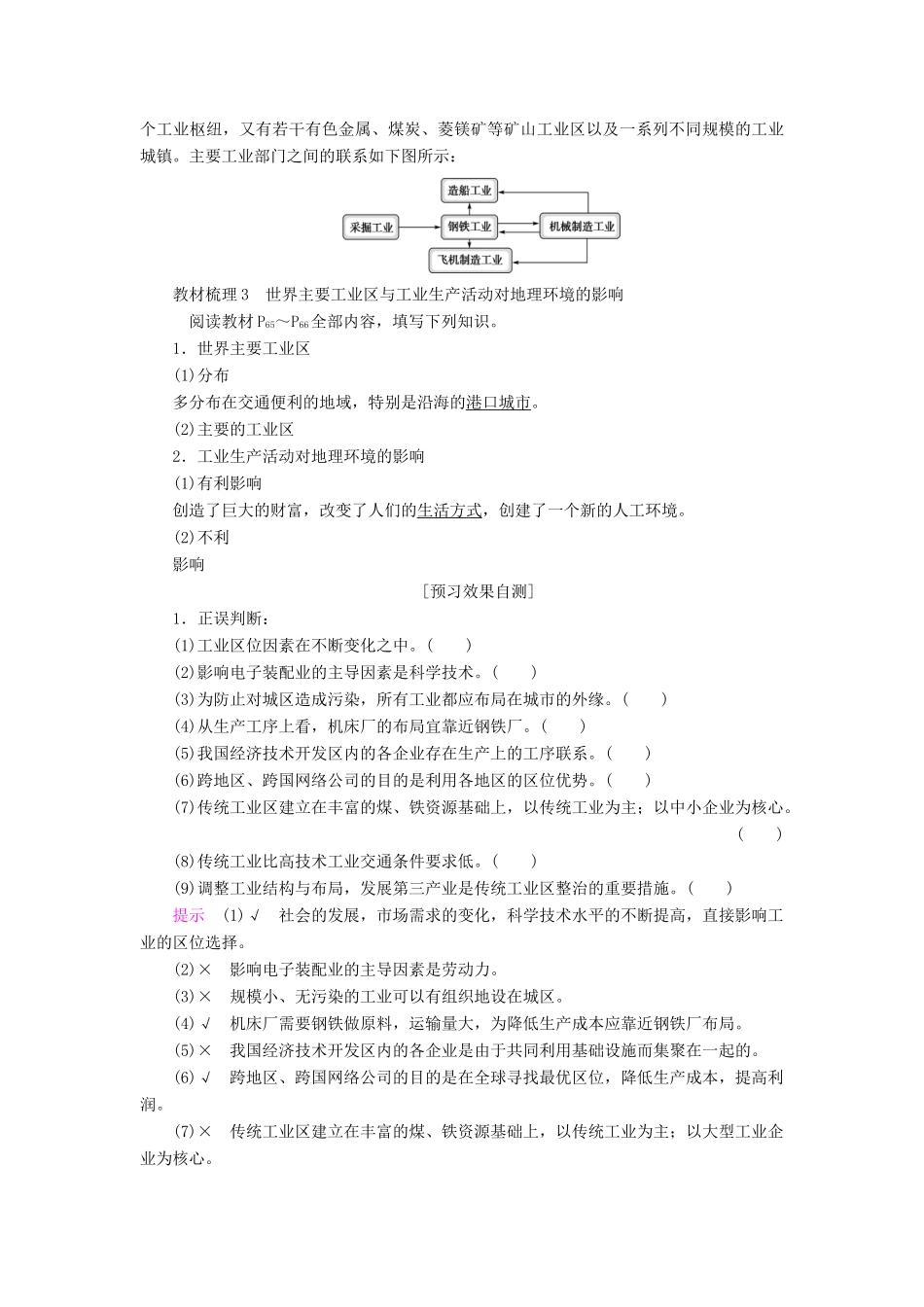 高中地理 第三章 生产活动与地域联系 第2节 工业区位导学案 中图版必修2-中图版高一必修2地理学案_第3页