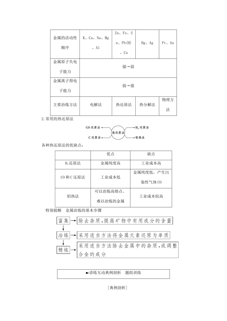 高中化学 第四章 化学与自然资源的开发利用 第一节 开发利用金属矿物和海水资源（第1课时）金属矿物的开发利用金属矿物的开发利用学案 新人教版必修2-新人教版高一必修2化学学案_第3页