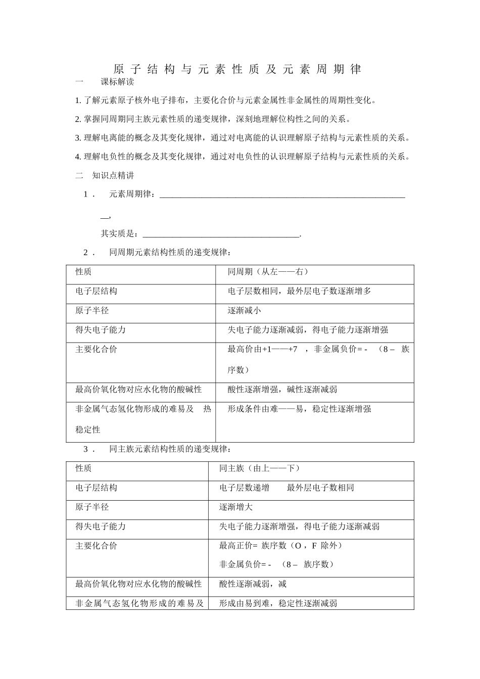 高中化学：1.2《原子结构与元素性质》学案（新人教版选修3）_第1页