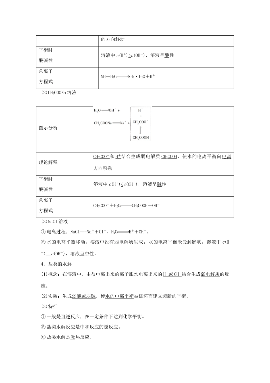高中化学 第三章 第三节 盐类的水解（第1课时）学案 新人教版选修4-新人教版高二选修4化学学案_第2页