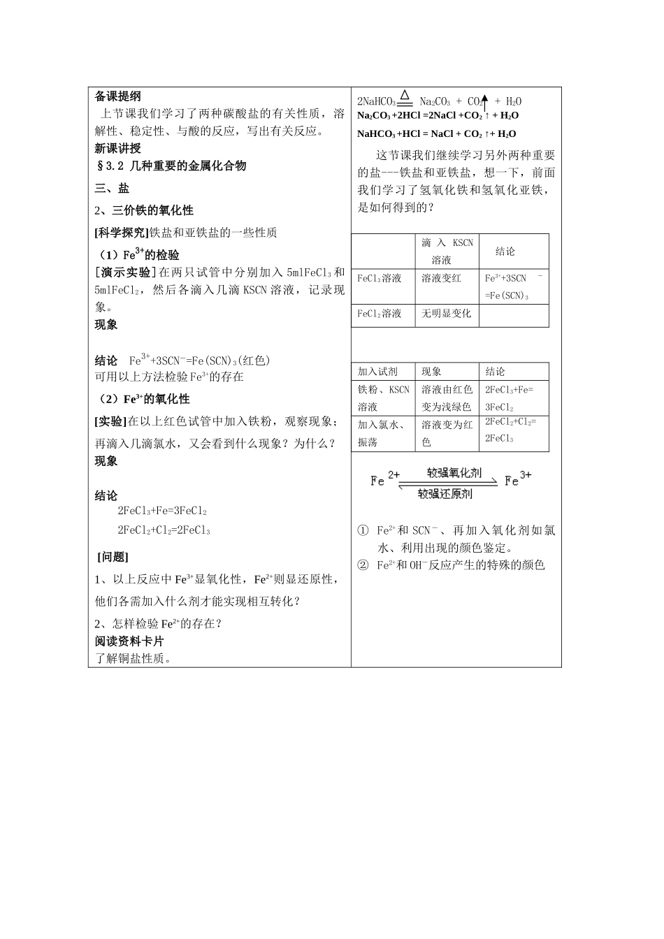 高中化学 《几种重要的金属化合物》学案18（第五课时） 新人教版必修1_第2页