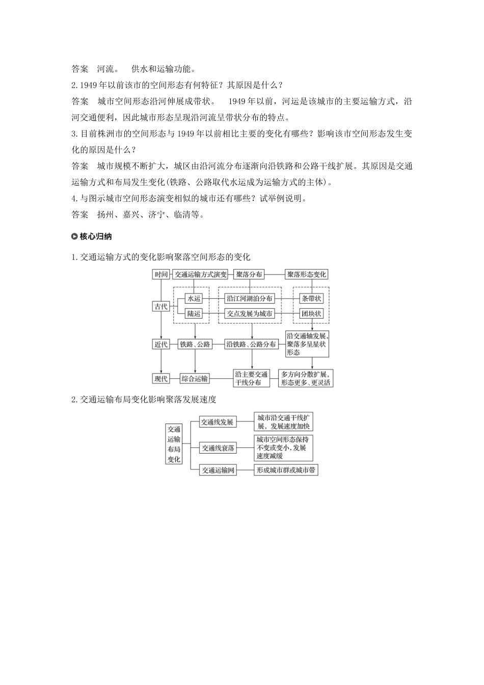 高中地理 第3章 生产活动与地域联系 第三节 地域联系 课时2 交通运输方式和布局变化对聚落形态和商业网点布局的影响导学案 中图版必修2-中图版高一必修2地理学案_第3页