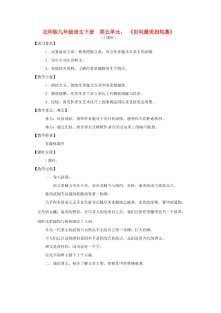 山东省滕州市大坞镇大坞中学九年级语文下册《世间最美的坟墓》教案 北师大版