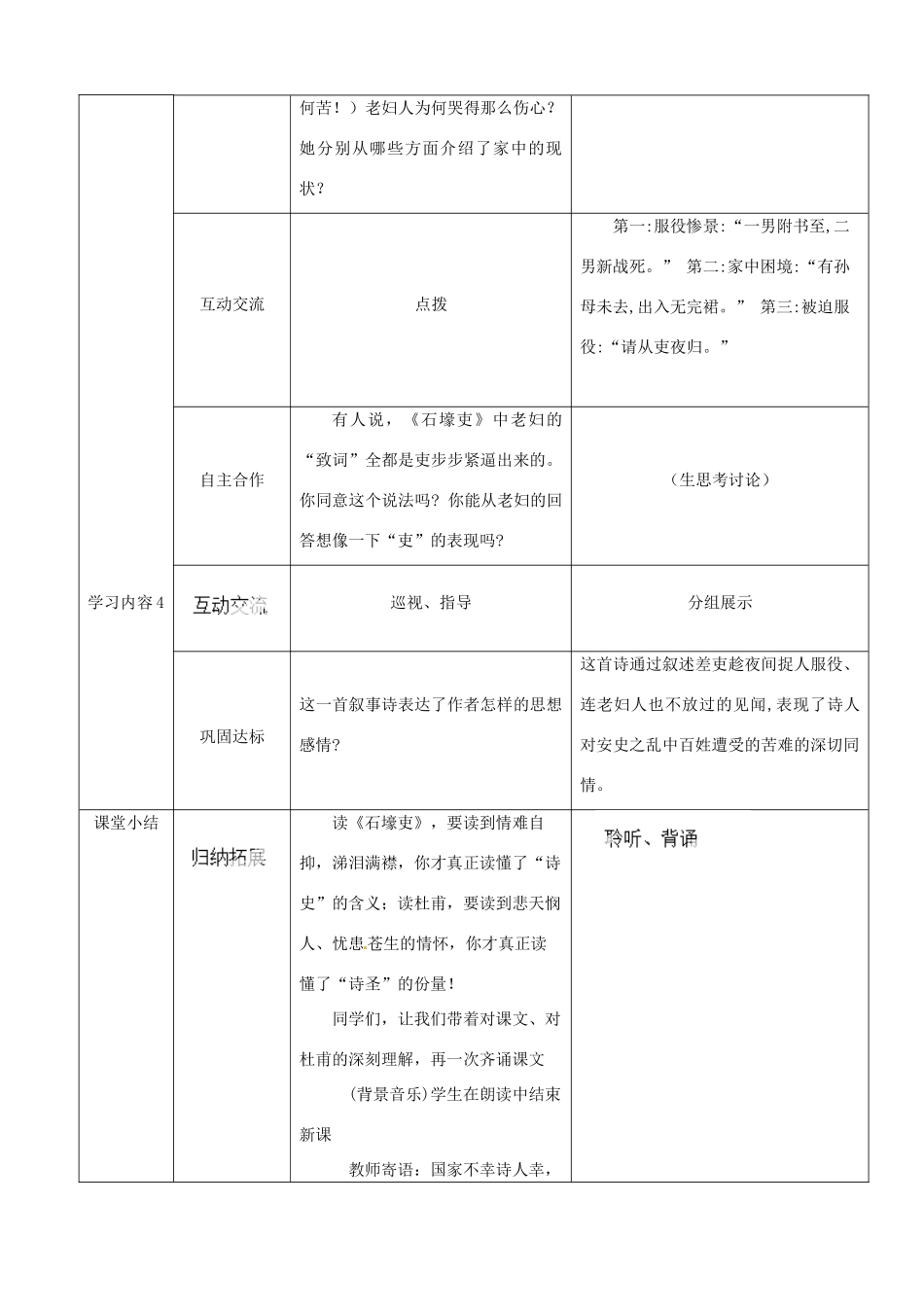 湖北省宜都市红花套镇初级中学八年级语文上册 第五单元 第25课《杜甫诗三首》（第3课时）教案 新人教版_第3页