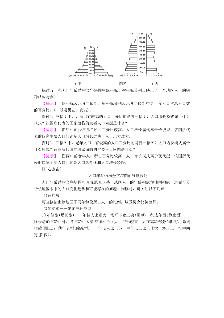 高中地理 第1单元 人口与地理环境单元活动学案 鲁教版必修2-鲁教版高一必修2地理学案_第3页
