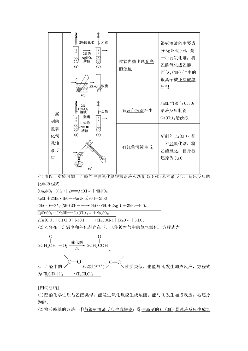 高中化学 第三章 第二节 醛学案 新人教版选修5-新人教版高二选修5化学学案_第2页
