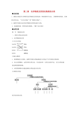 高中化学 2.1《物质的分类》学案21 新人教版必修1