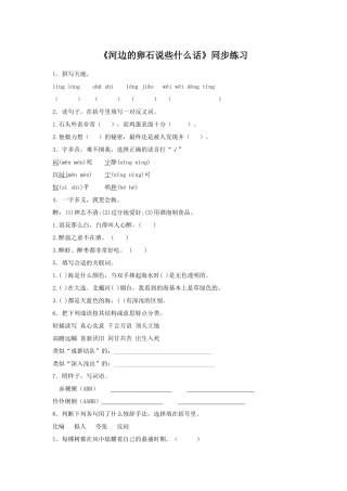 《河边的卵石说些什么话》同步练习