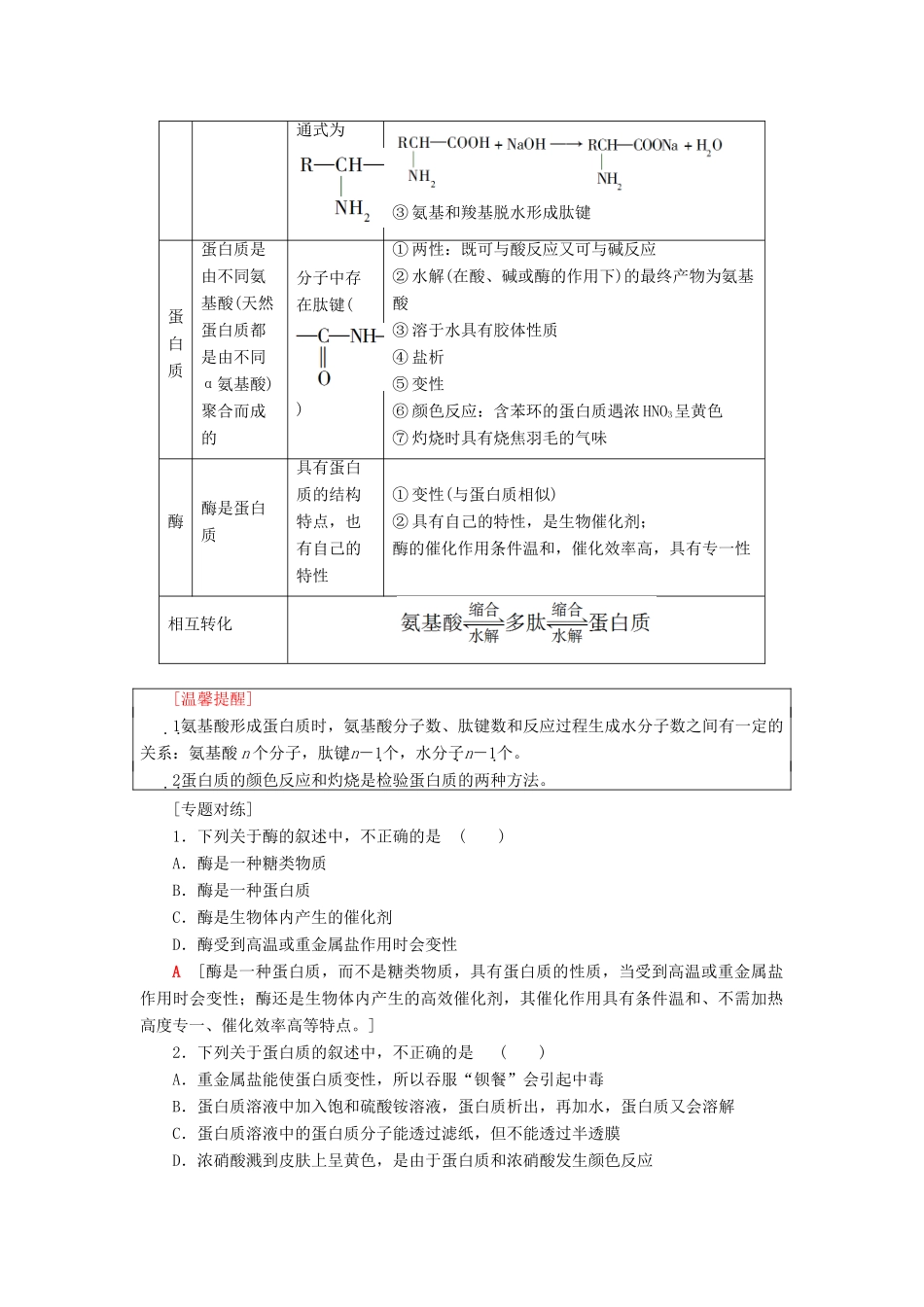 高中化学 专题2 营养均衡与人体健康专题小结与测评学案 苏教版选修1-苏教版高二选修1化学学案_第2页