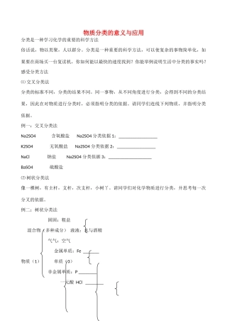 高一化学物质分类的意义与应用学案