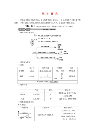 高中化学 第四章 生命中的基础有机化学物质 第二节 糖类学案 新人教版选修5-新人教版高二选修5化学学案
