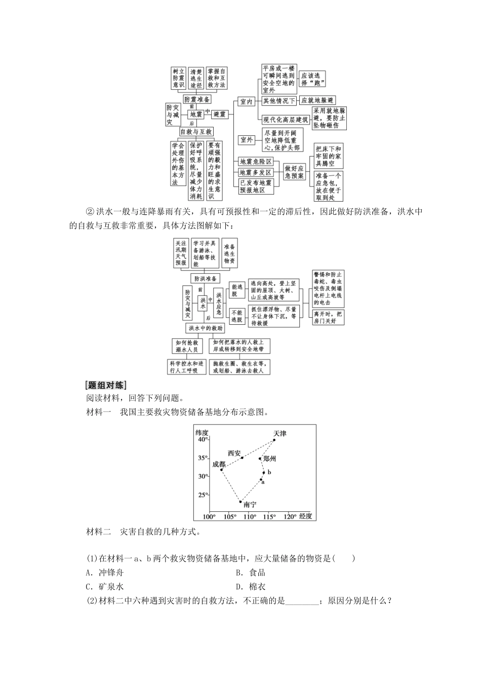 高中地理 第4单元 从人地关系看资源与环境 单元分层突破同步学案 鲁教版必修1-鲁教版高一必修1地理学案_第3页