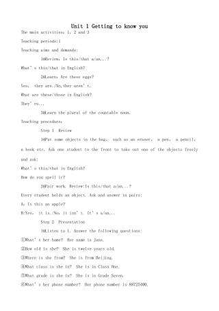 湘教版七年级英语上册Unit 1 Getting to know you000