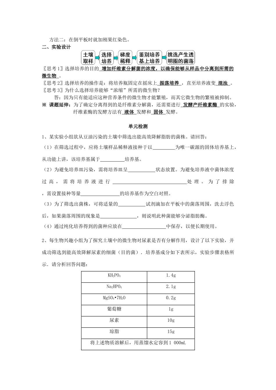 湖南省新田县高三生物二轮复习 专题8 第2讲 微生物的培养与应用学案-人教版高三全册生物学案_第3页
