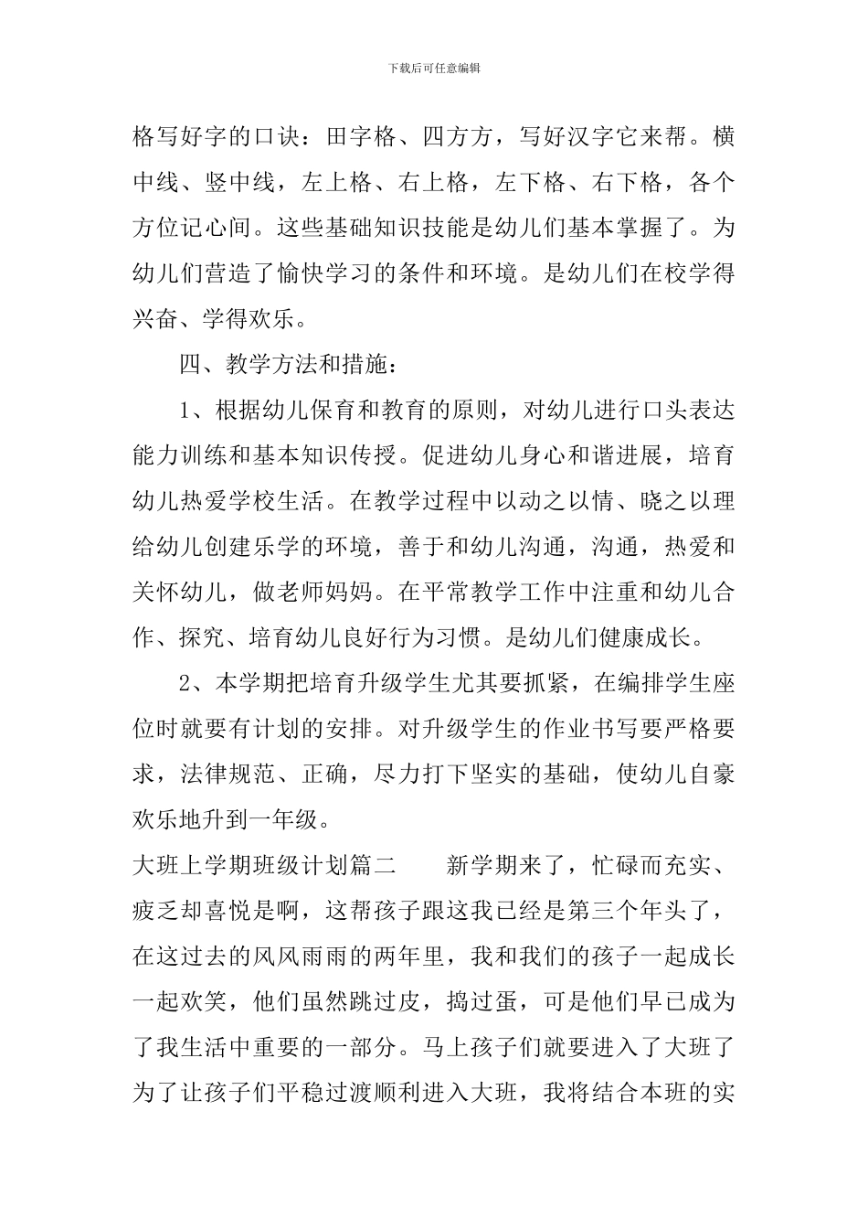 2024年大班上学期个人班级计划_第3页