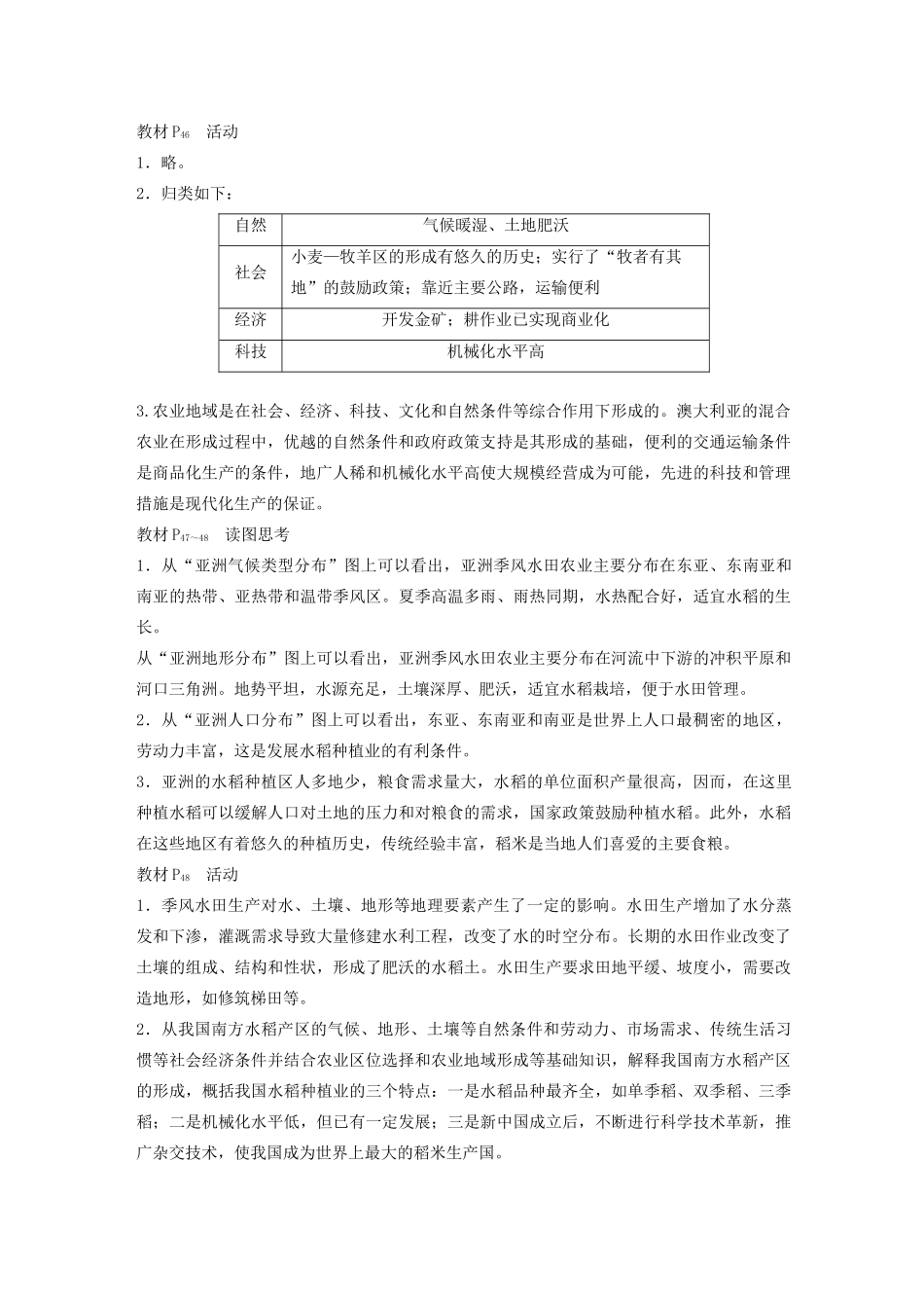 高中地理 第3章 农业地域的形成与发展 章末总结导学案 新人教版必修2-新人教版高一必修2地理学案_第2页