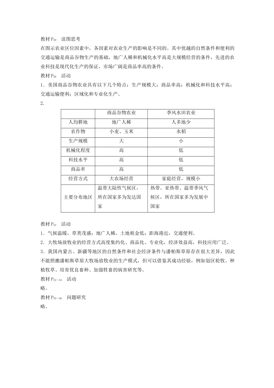 高中地理 第3章 农业地域的形成与发展 章末总结导学案 新人教版必修2-新人教版高一必修2地理学案_第3页