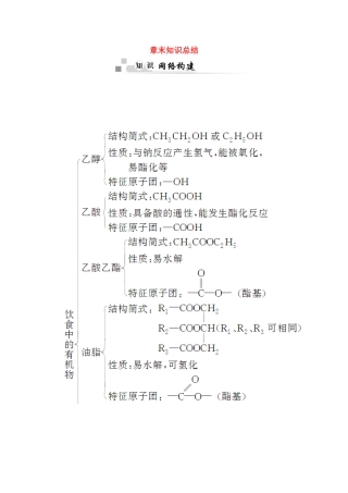 高中化学 章末知识总结学案3 鲁科版必修2-鲁科版高一必修2化学学案